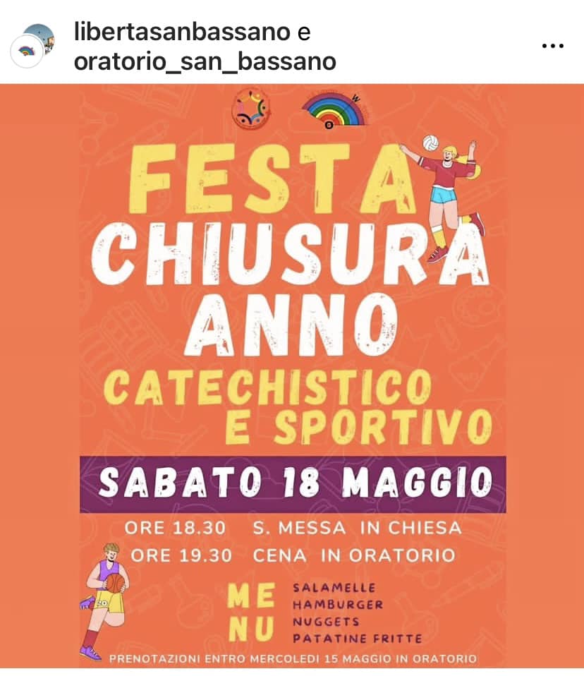 Festa di fine anno catechistico e sportivo